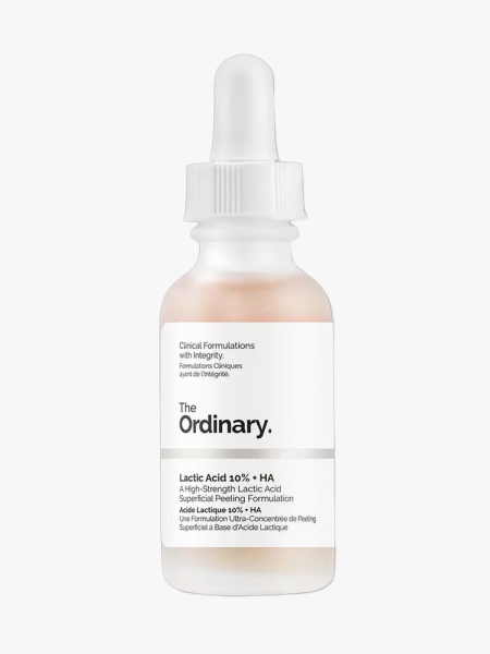 The Ordinary Lactic Acid 10% Plus Hyaluronic Acid in branded component on a light gray background